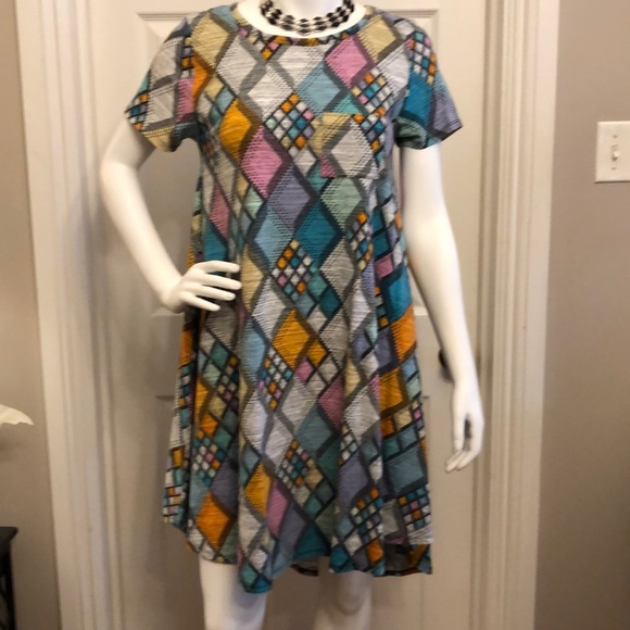 LuLaRoe Carley Swing Dress Casual Summer Easter Spring Beach Size S Hi Low - Picture 10 of 14